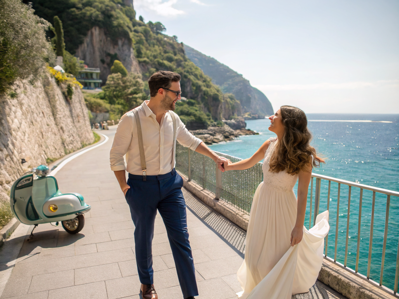 Anthony and Lily exploring the Amalfi Coast