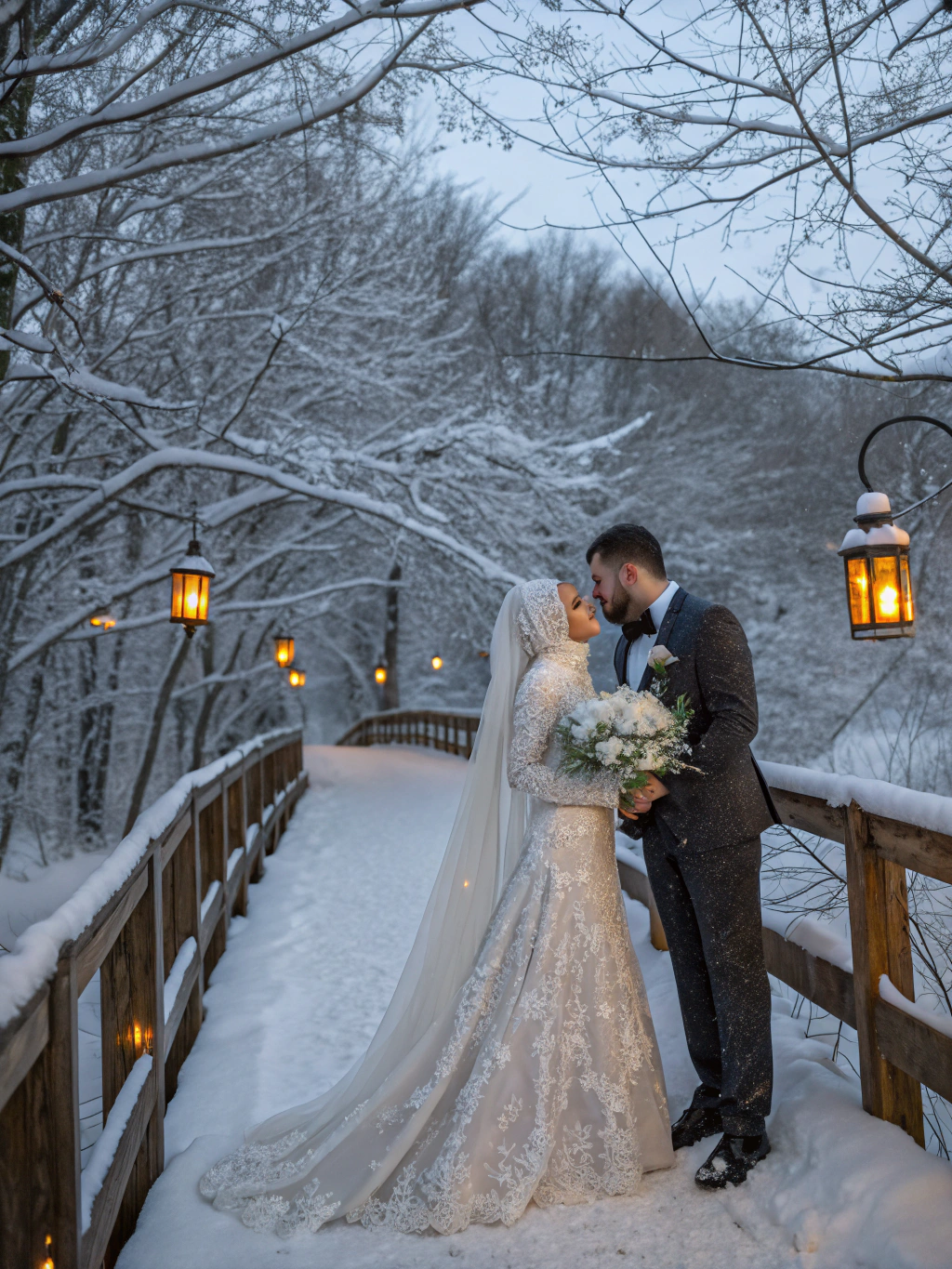 Winter proposal under the stars